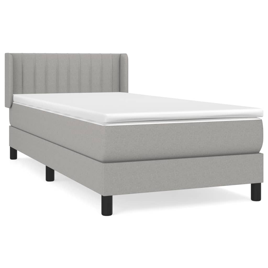 Giroletto a Molle con Materasso Grigio Chiaro 90x190 cm Tessuto | homemem39
