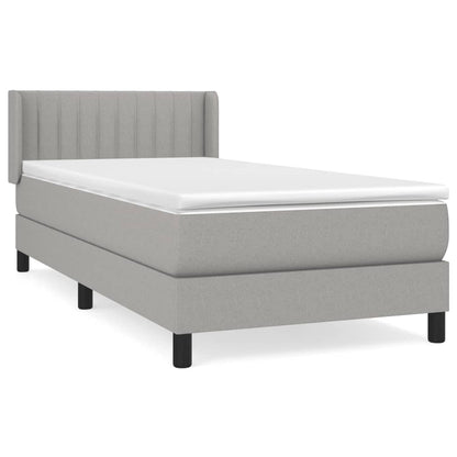 Giroletto a Molle con Materasso Grigio Chiaro 90x190 cm Tessuto | homemem39