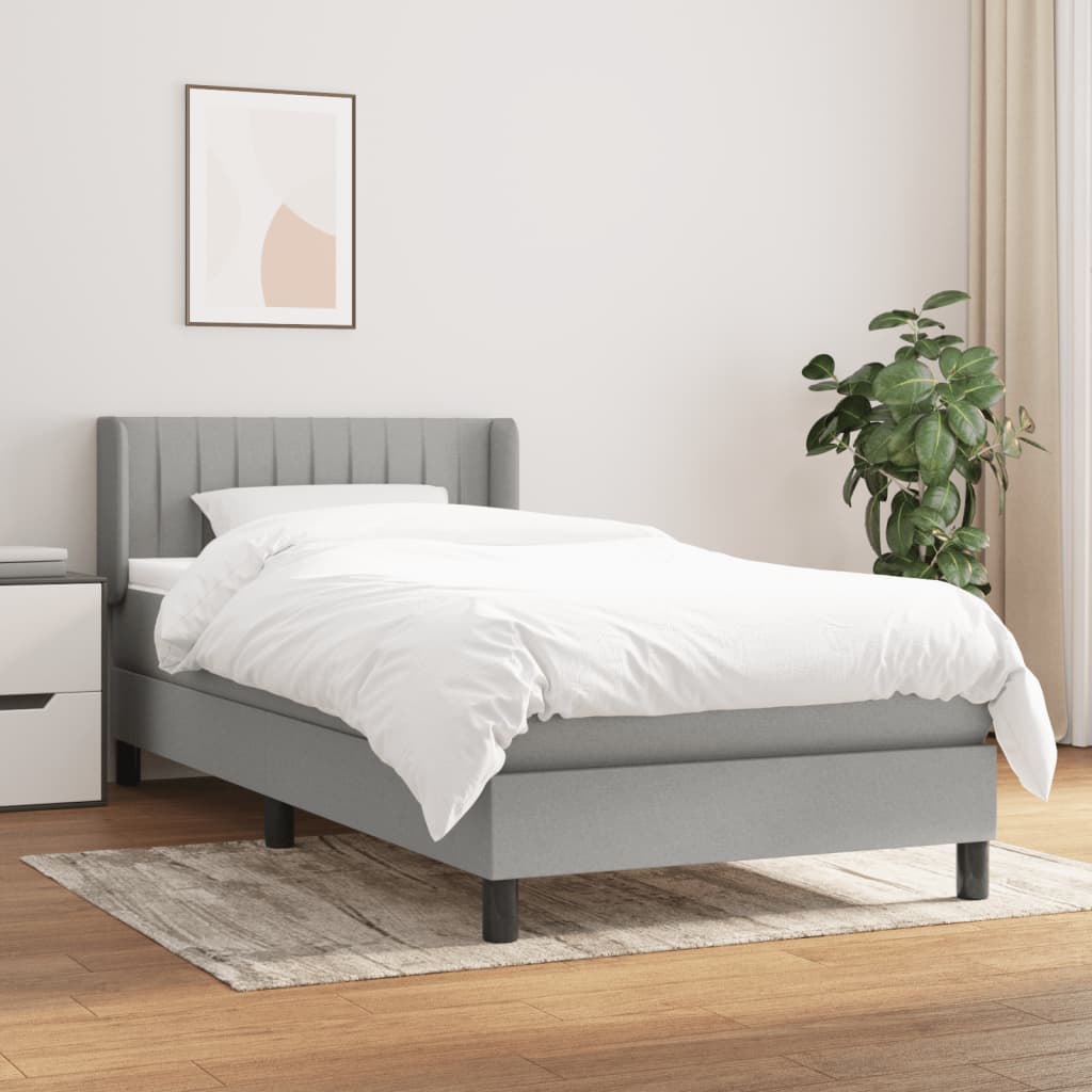 Giroletto a Molle con Materasso Grigio Chiaro 90x190 cm Tessuto | homemem39