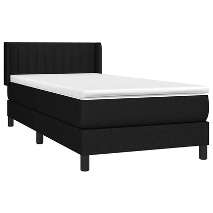 Giroletto a Molle con Materasso Nero 90x190 cm in Tessuto