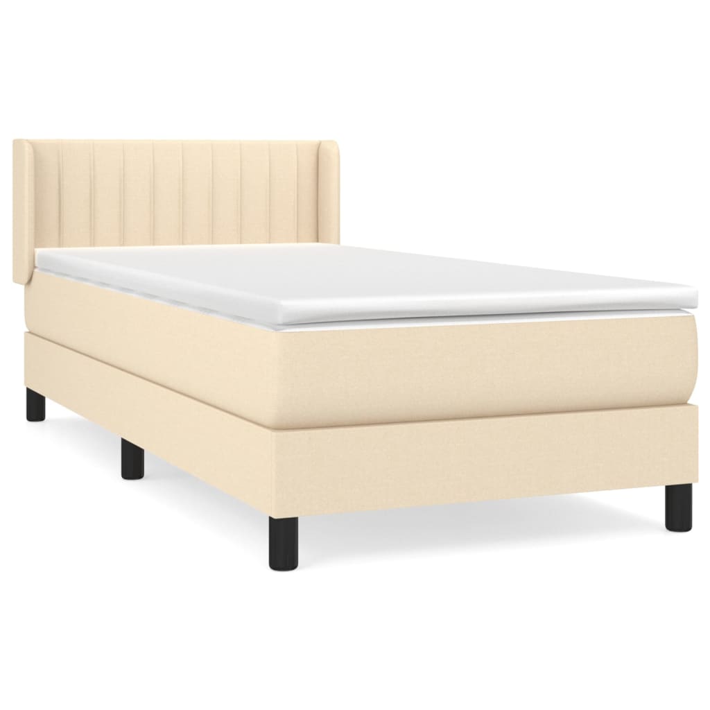 Giroletto a Molle con Materasso Crema 90x190 cm in Tessuto | homemem39