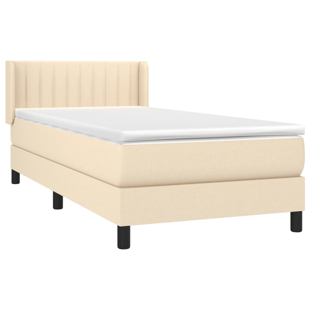 Giroletto a Molle con Materasso Crema 90x200 cm inTessuto