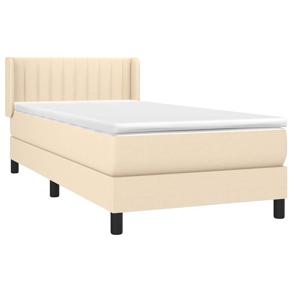 Giroletto a Molle con Materasso Crema 100x200 cm in Tessuto