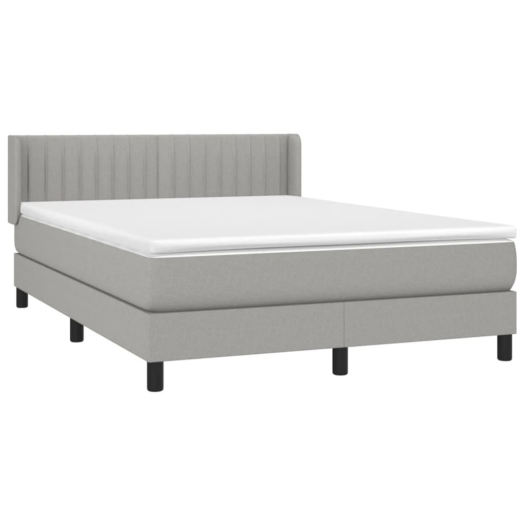 Giroletto a Molle con Materasso Grigio Chiaro 140x190cm Tessuto | homemem39