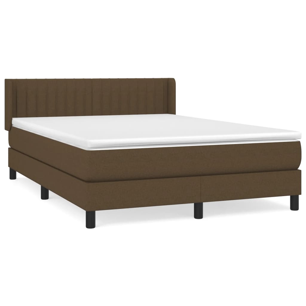 Giroletto a Molle con Materasso Marrone Scuro 140x190cm Tessuto | homemem39