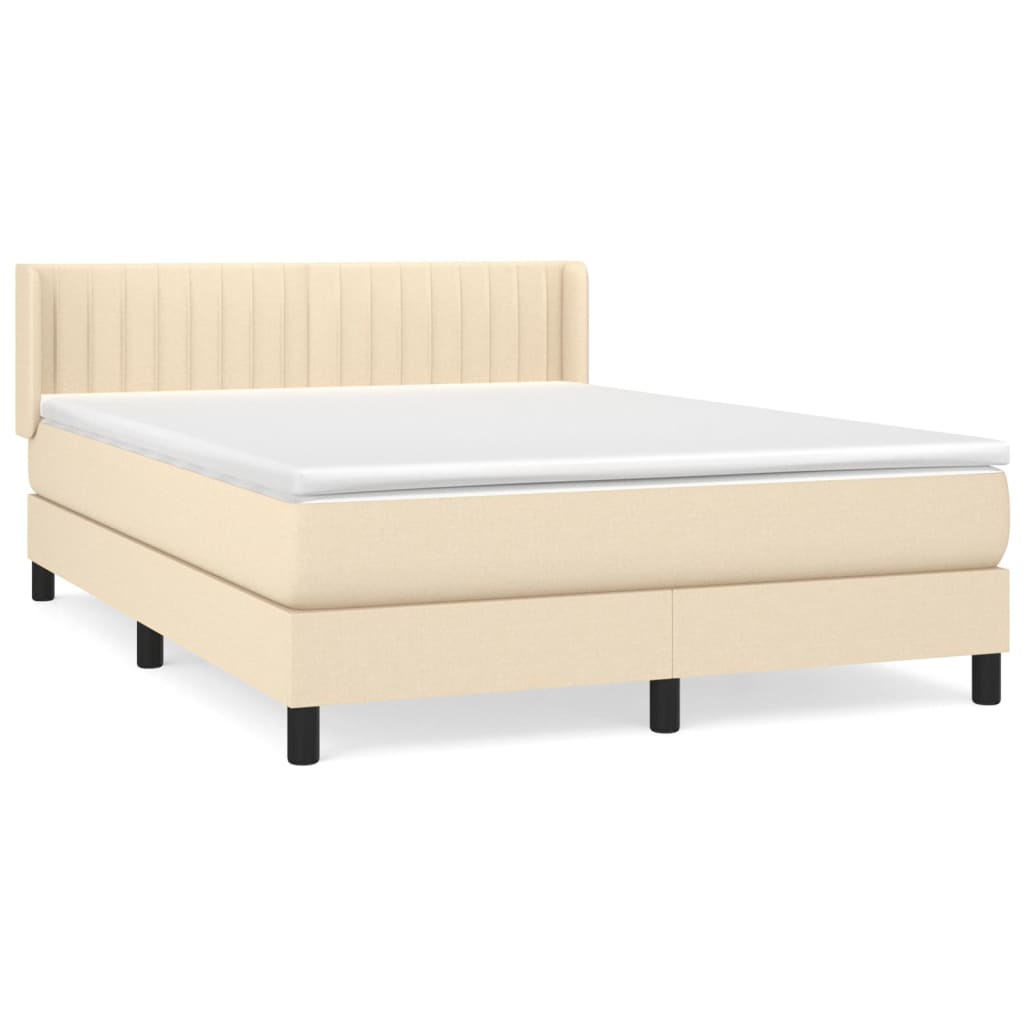 Giroletto a Molle con Materasso Crema 140x19 cm in Tessuto | homemem39