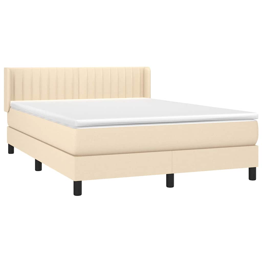 Giroletto a Molle con Materasso Crema 140x19 cm in Tessuto