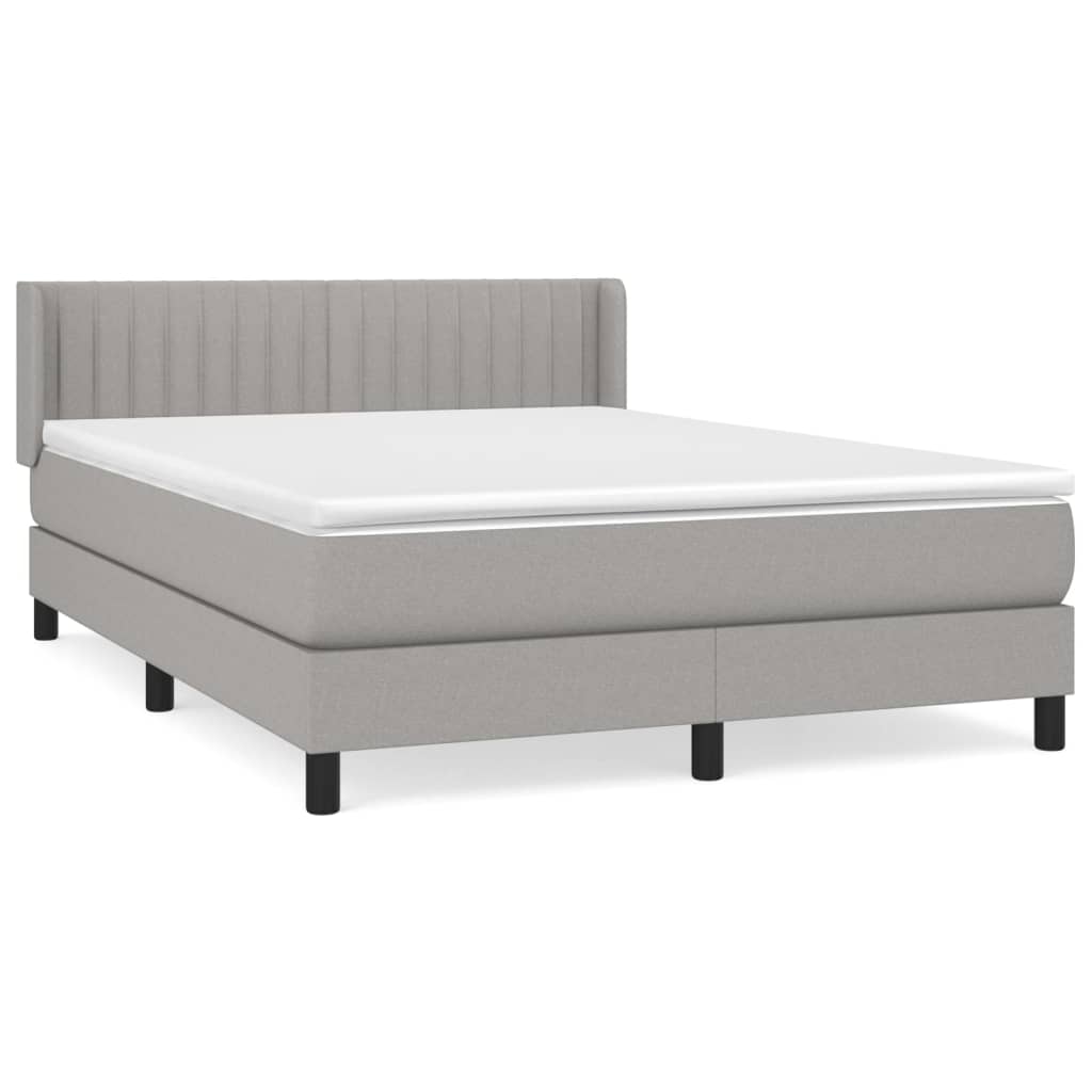 Giroletto a Molle con Materasso Grigio Chiaro 140x200cm Tessuto | homemem39