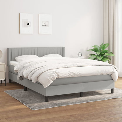 Giroletto a Molle con Materasso Grigio Chiaro 140x200cm Tessuto | homemem39