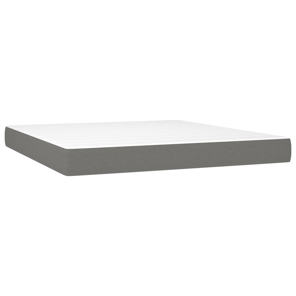 Giroletto a Molle con Materasso Grigio Scuro 160x200 cm Tessuto | homemem39
