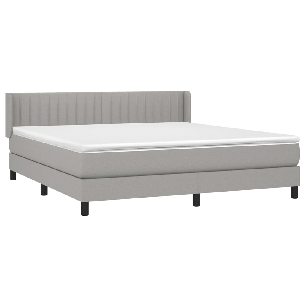 Giroletto a Molle con Materasso Grigio Chiaro180x200 cm Tessuto | homemem39