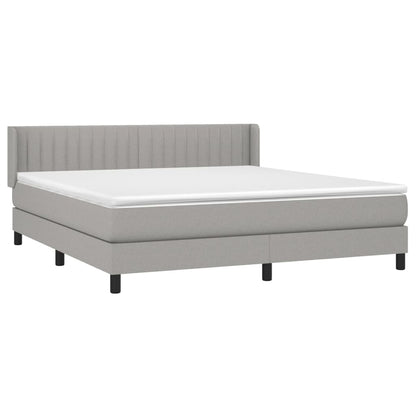 Giroletto a Molle con Materasso Grigio Chiaro180x200 cm Tessuto | homemem39
