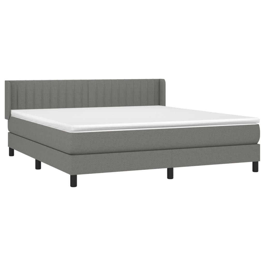 Giroletto a Molle con Materasso Grigio Scuro 180x200 cm Tessuto | homemem39