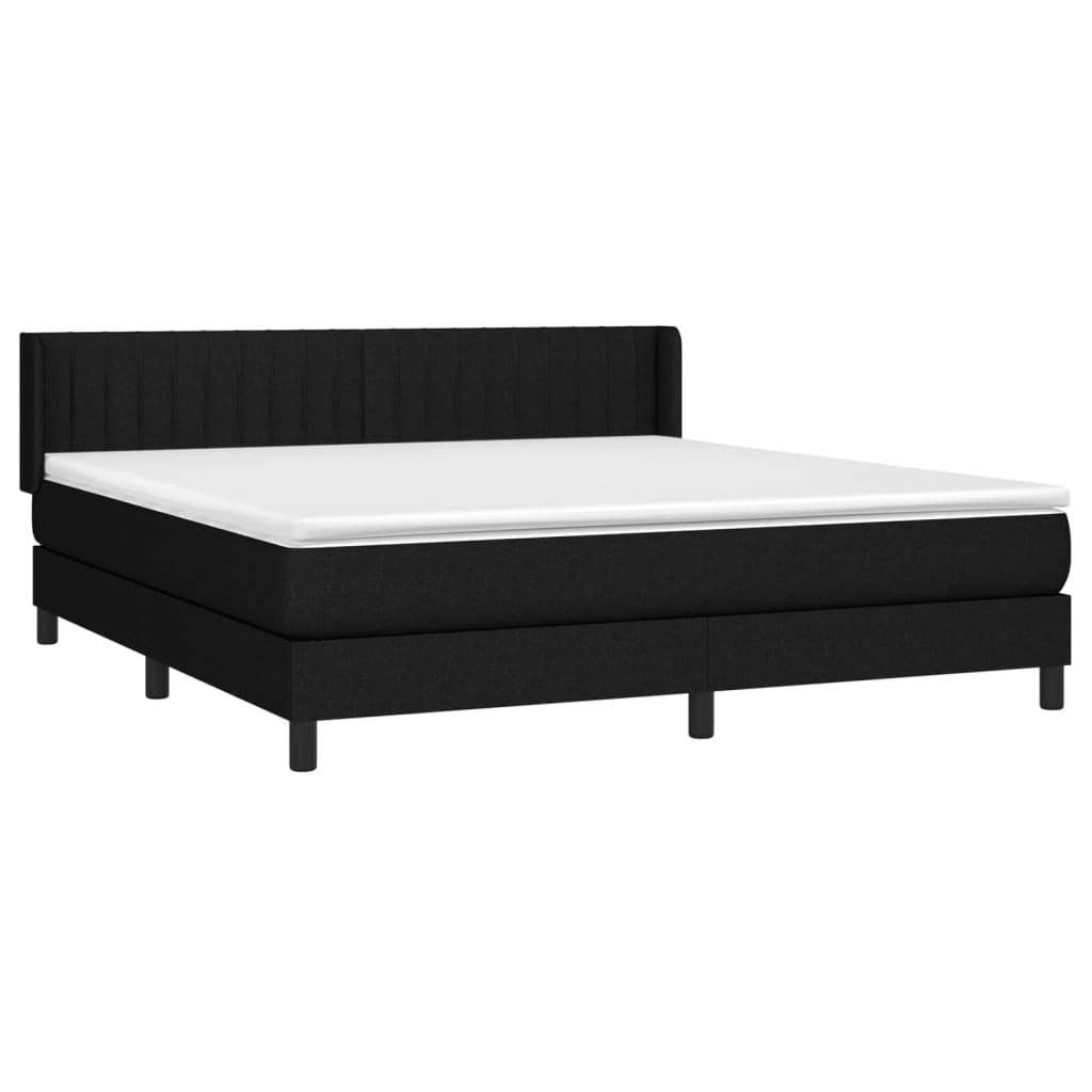 Giroletto a Molle con Materasso Nero 180x200 cm in Tessuto | homemem39