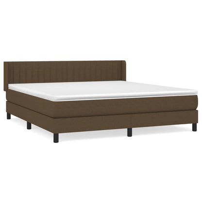 Giroletto a Molle con Materasso Marrone Scuro 180x200cm Tessuto | homemem39