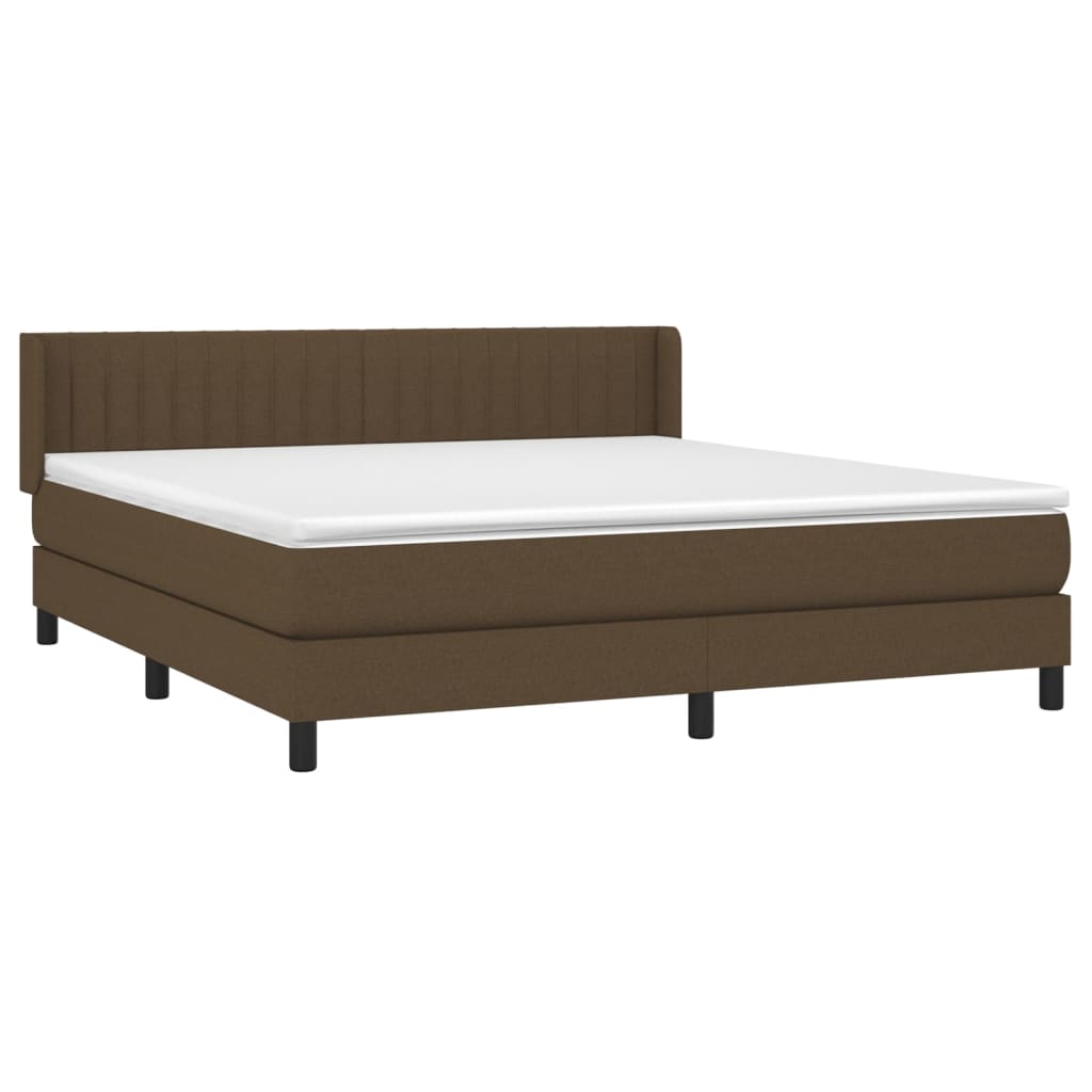 Giroletto a Molle con Materasso Marrone Scuro 180x200cm Tessuto | homemem39