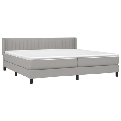 Giroletto a Molle con Materasso Grigio Chiaro 200x200cm Tessuto | homemem39