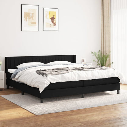 Giroletto a Molle con Materasso Nero 200x200 cm in Tessuto | homemem39