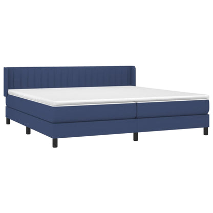 Giroletto a Molle con Materasso Blu 200x200 cm in Tessuto
