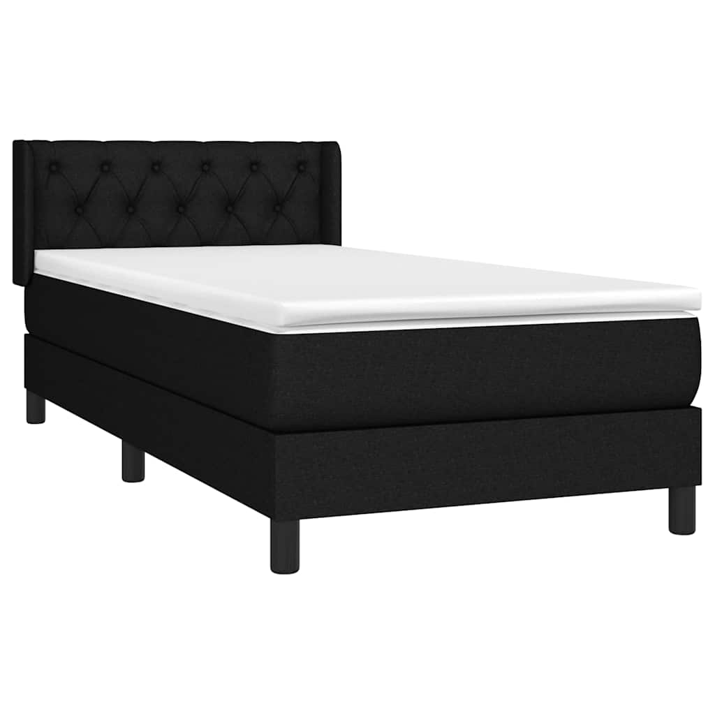 Giroletto a Molle con Materasso Nero 80x200 cm inTessuto