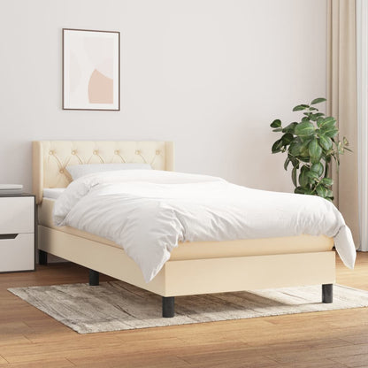 Giroletto a Molle con Materasso Crema 80x200 cm inTessuto | homemem39