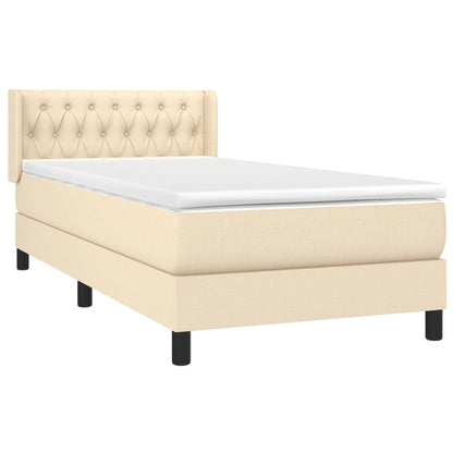 Giroletto a Molle con Materasso Crema 90x190 cm in Tessuto | homemem39