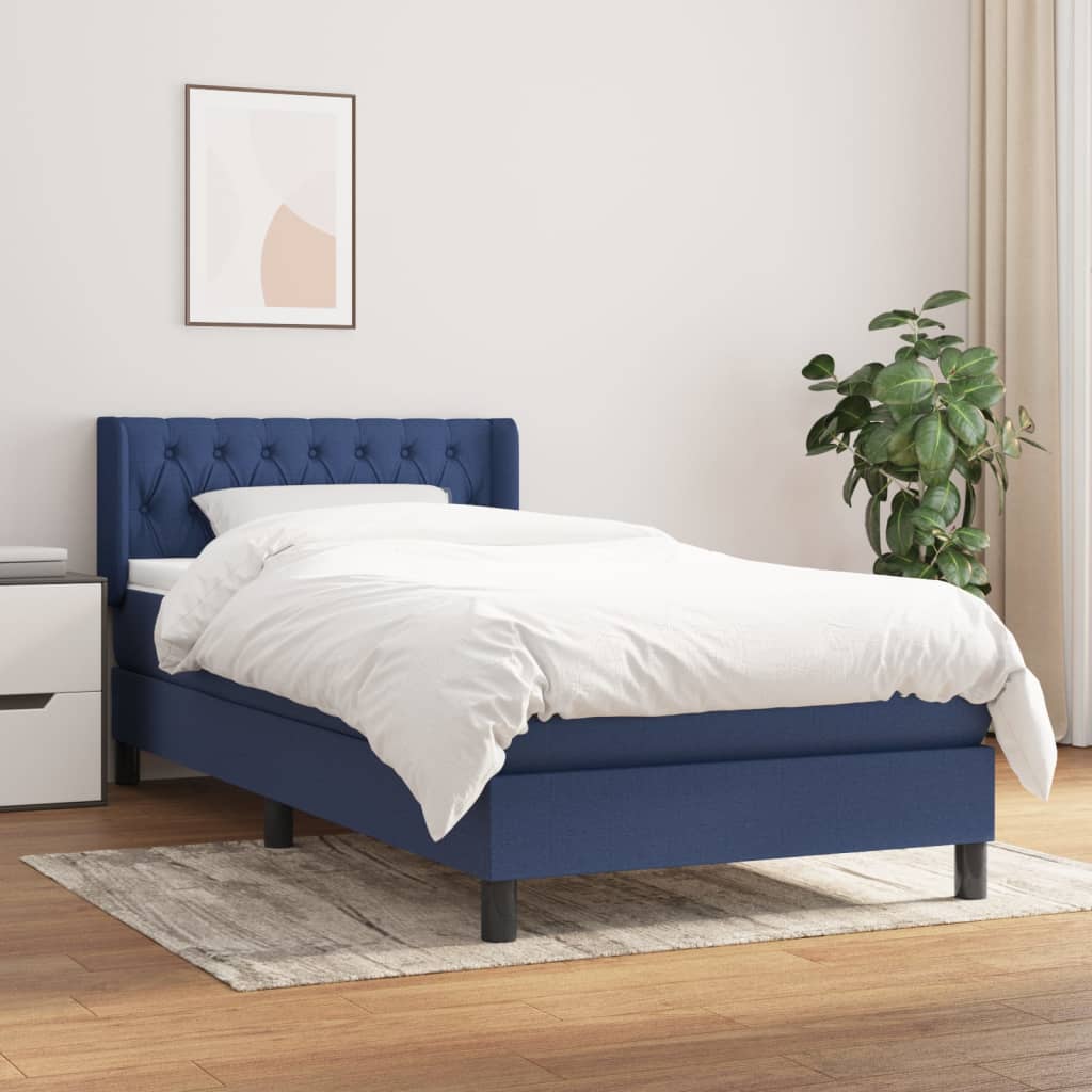 Giroletto a Molle con Materasso Blu 90x200 cm inTessuto | homemem39