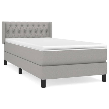 Giroletto a Molle con Materasso Grigio Chiaro100x200 cm Tessuto | homemem39