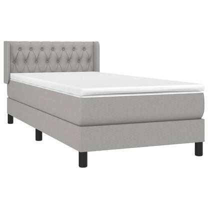 Giroletto a Molle con Materasso Grigio Chiaro100x200 cm Tessuto | homemem39