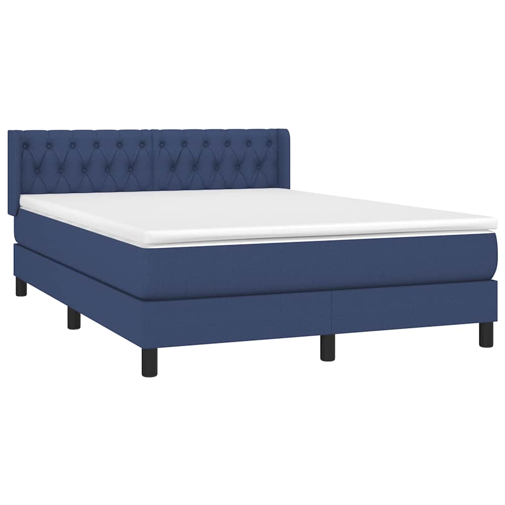Giroletto a Molle con Materasso Blu 140x190 cm in Tessuto