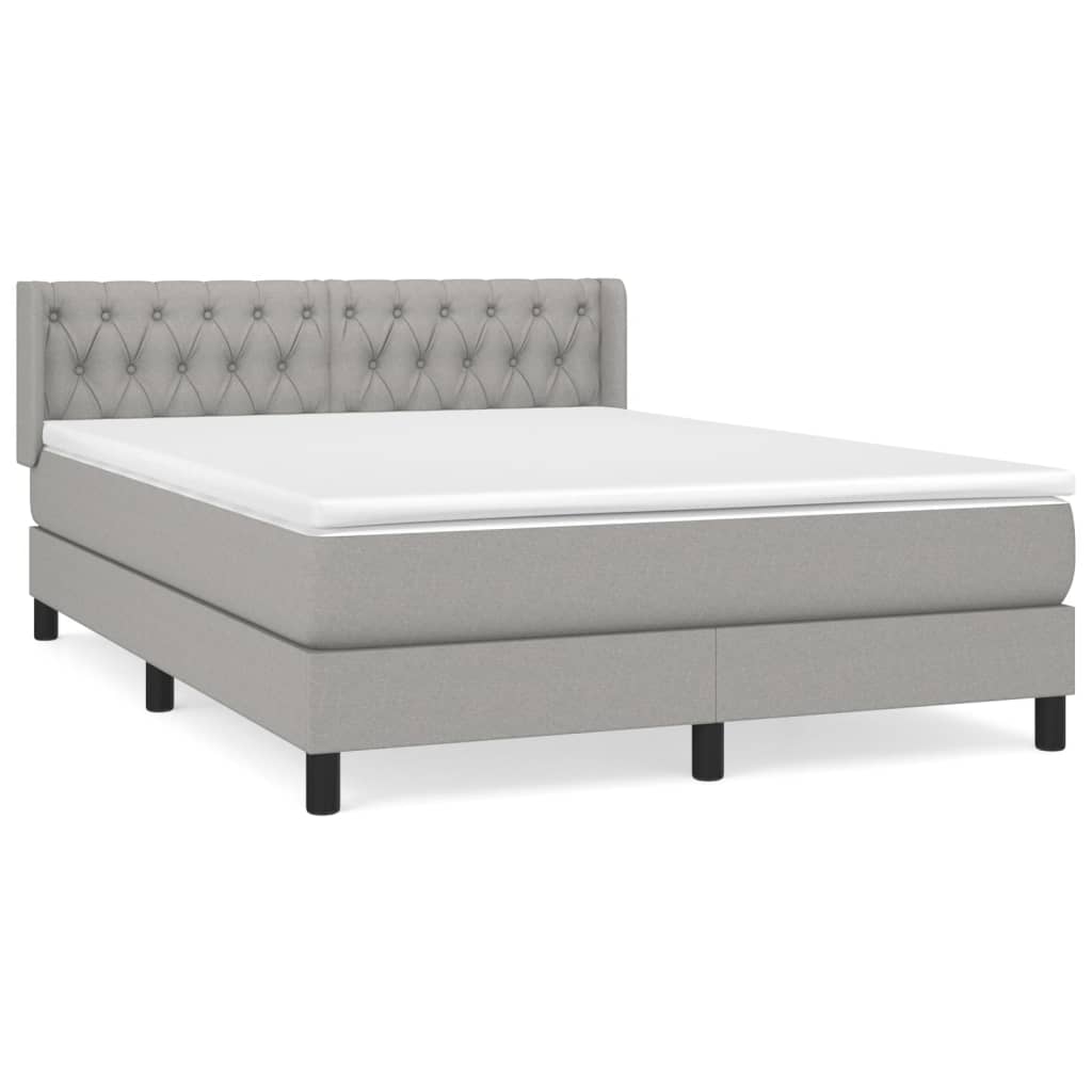 Giroletto a Molle con Materasso Grigio Chiaro 140x200cm Tessuto | homemem39