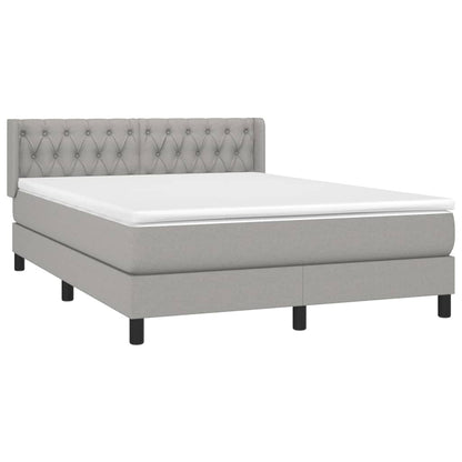 Giroletto a Molle con Materasso Grigio Chiaro 140x200cm Tessuto | homemem39