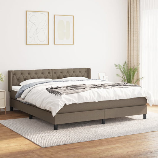 Giroletto a Molle con Materasso Tortora 160x200 cm in Tessuto | homemem39
