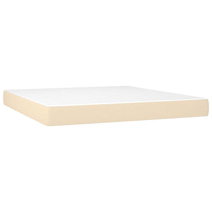 Giroletto a Molle con Materasso Crema 160x200 cm in Tessuto | homemem39