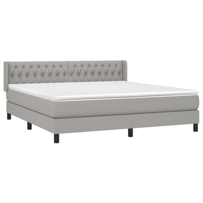 Giroletto a Molle con Materasso Grigio Chiaro180x200 cm Tessuto | homemem39