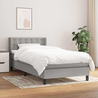 Giroletto a Molle con Materasso Grigio Chiaro 90x190 cm Tessuto