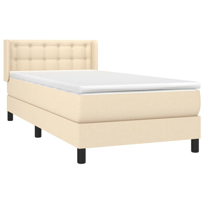 Giroletto a Molle con Materasso Crema 90x190 cm in Tessuto | homemem39