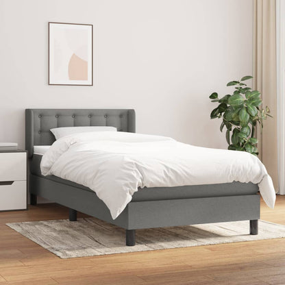 Giroletto a Molle con Materasso Grigio Scuro 100x200 cm Tessuto | homemem39