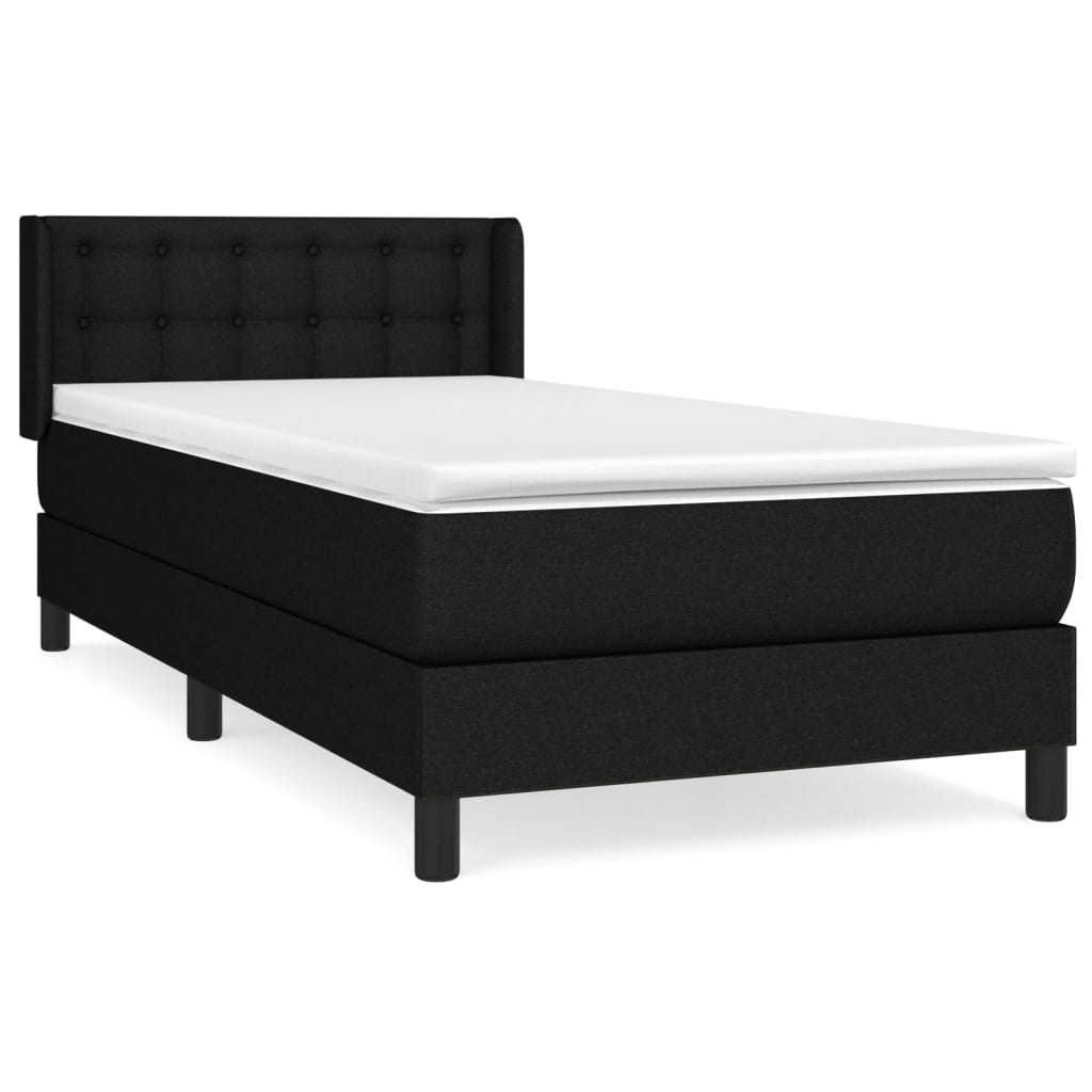 Giroletto a Molle con Materasso Nero 100x200 cm in Tessuto | homemem39