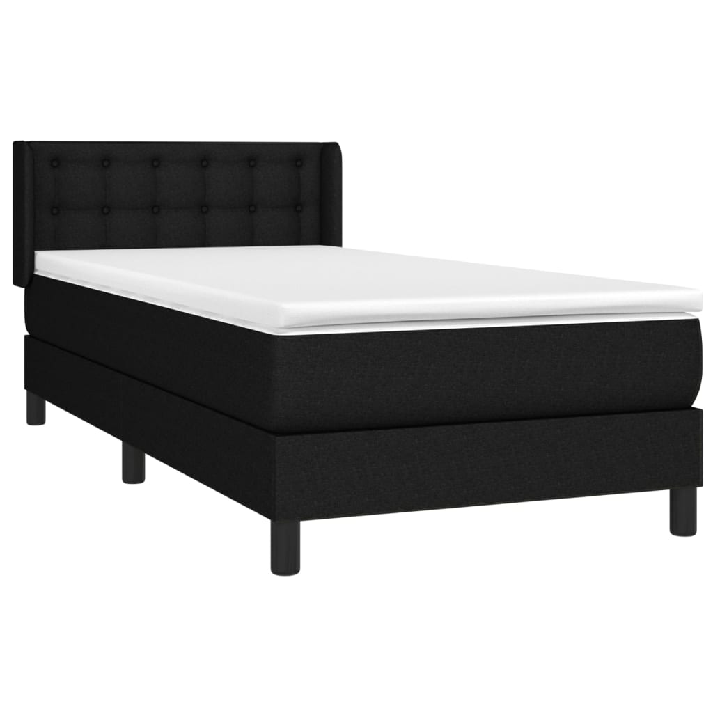 Giroletto a Molle con Materasso Nero 100x200 cm in Tessuto | homemem39