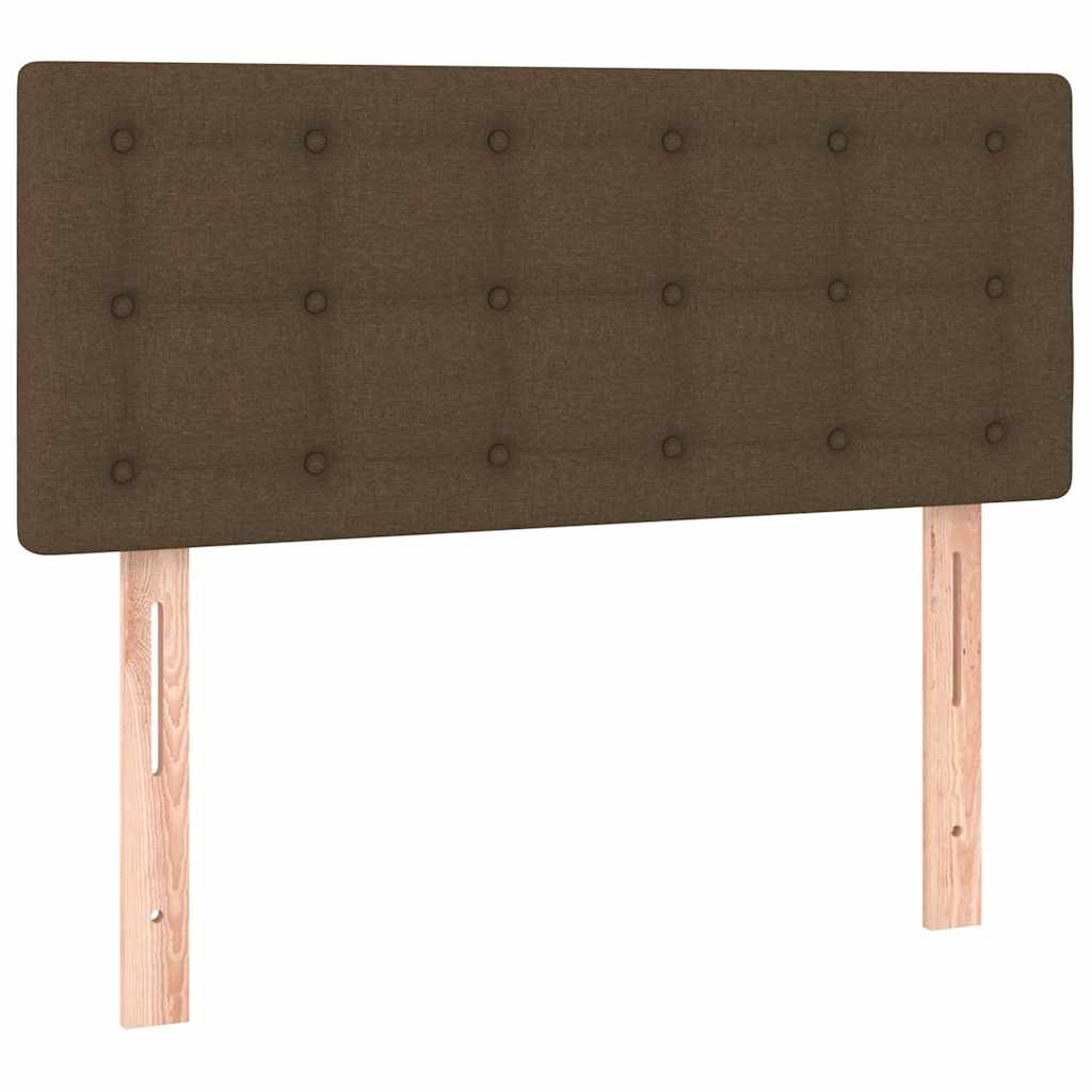 Giroletto a Molle con Materasso Marrone Scuro 100x200cm Tessuto