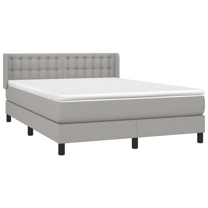 Giroletto a Molle con Materasso Grigio Chiaro 140x190cm Tessuto | homemem39