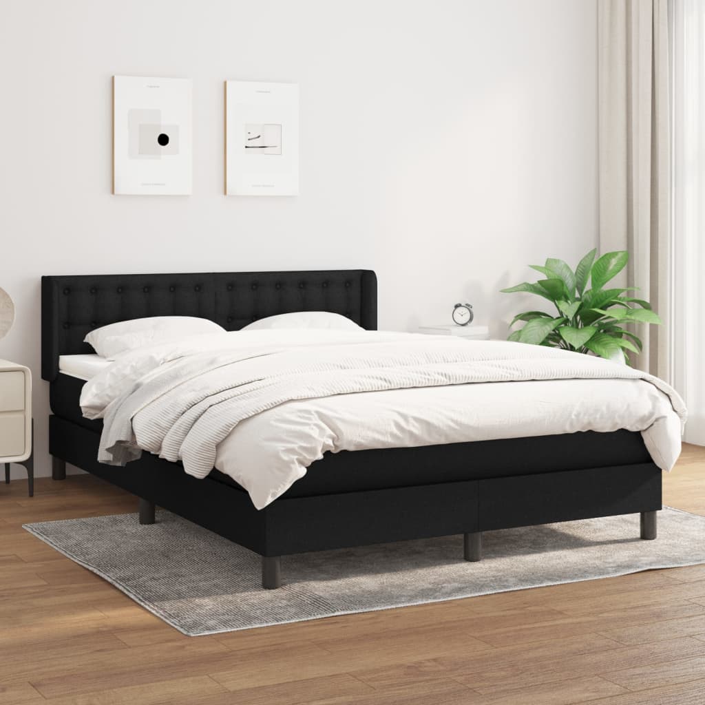 Giroletto a Molle con Materasso Nero 140x190 cm in Tessuto | homemem39