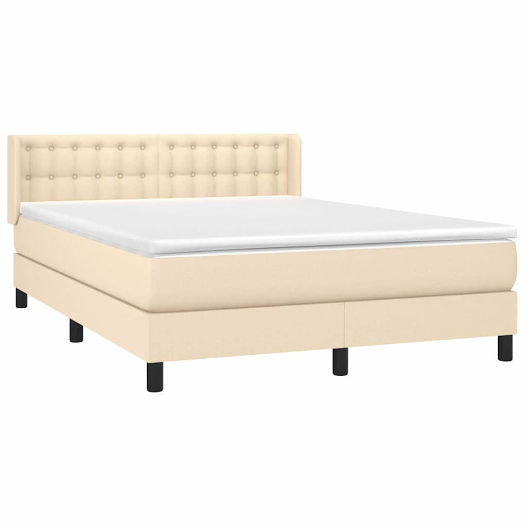 Giroletto a Molle con Materasso Crema 140x19 cm in Tessuto