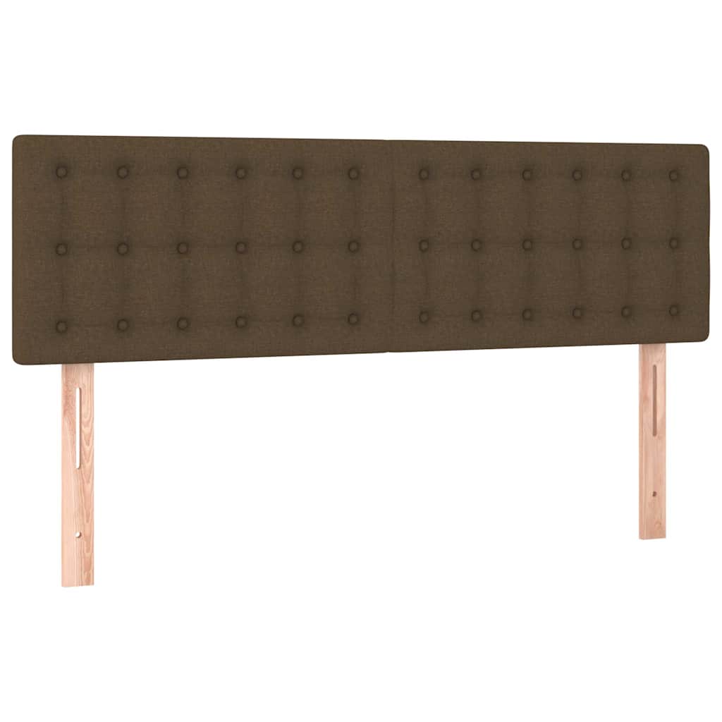 Giroletto a Molle con Materasso Marrone Scuro 140x200cm Tessuto
