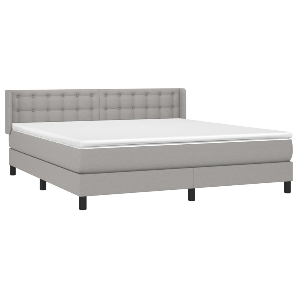 Giroletto a Molle con Materasso Grigio Chiaro160x200 cm Tessuto | homemem39