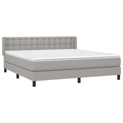 Giroletto a Molle con Materasso Grigio Chiaro160x200 cm Tessuto | homemem39
