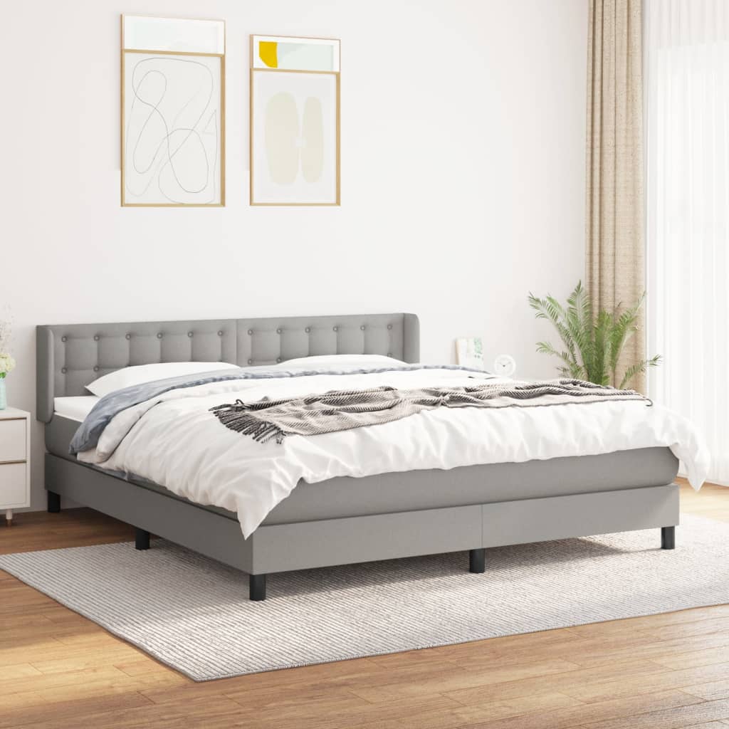 Giroletto a Molle con Materasso Grigio Chiaro160x200 cm Tessuto | homemem39