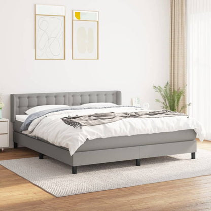 Giroletto a Molle con Materasso Grigio Chiaro160x200 cm Tessuto | homemem39