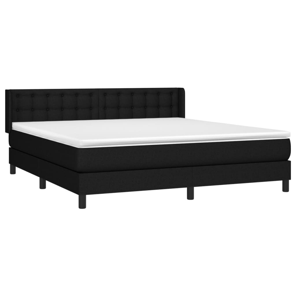 Giroletto a Molle con Materasso Nero 160x200 cm in Tessuto | homemem39